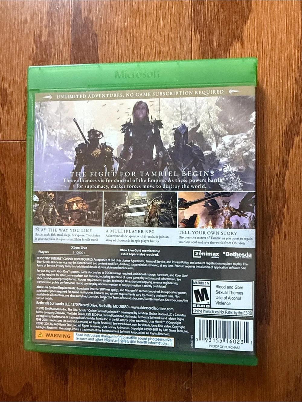 The Elder Scrolls Online Tamriel Unlimited Xbox One Video Game